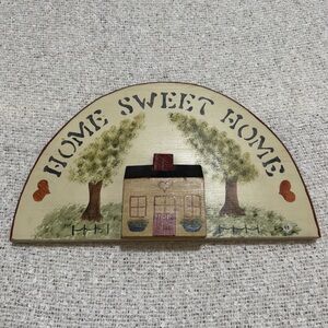 Vintage Art 1993 Handcrafted Wood Plaque Country Cottagecore‎ Rustic Farmhouse